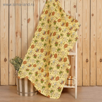 Полотенце для бани "С легким паром" 80х 150 см, хлопок вафельное полотно Полотенце для бани "С легким паром" 80х 150 см, хлопок вафельное полотно