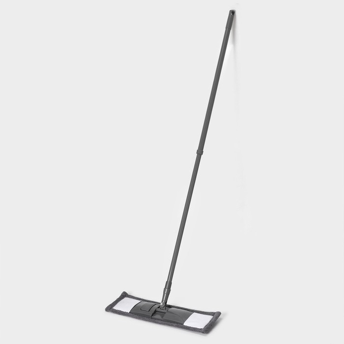 Швабра для мытья пола плоская Доляна, насадка из микрофибры 43&times;14 см, телескопическая ручка 80(120) см