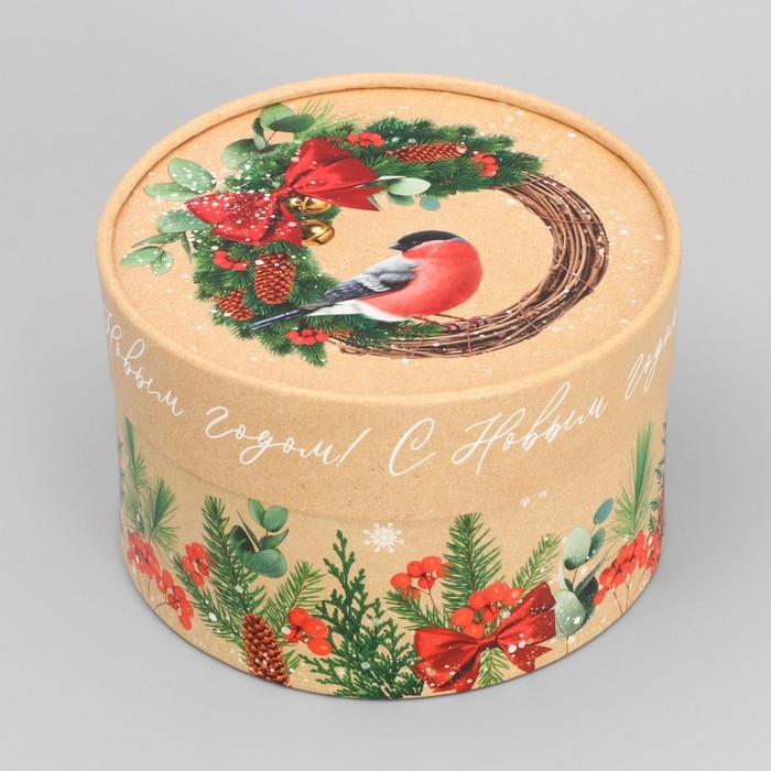 Коробка подарочная &laquo;Новогодний венок&raquo;, 12 х 8 см, Новый год