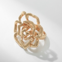 Кольцо металл &laquo;Цветок&raquo; роза, цвет золото, размер 17