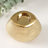 Подсвечник керамика на 1 свечу "Глория" d=4 см золото 12,5х8х12 см