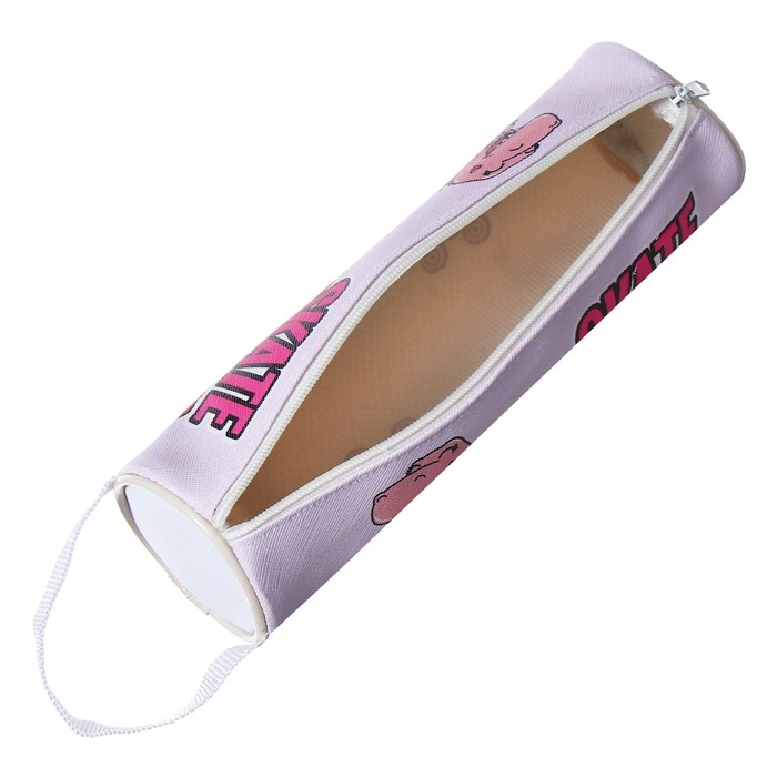 Пенал-тубус школьный на молнии "Динозаврик" Calligrata, розовый