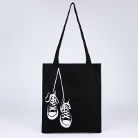 Сумка шопер &laquo;Кеды&raquo;, 35х0.5х40 см, отд без молнии, без подклада, чёрная