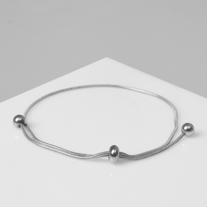 Браслет &laquo;Затяжка&raquo; утончённый, цвет серебро