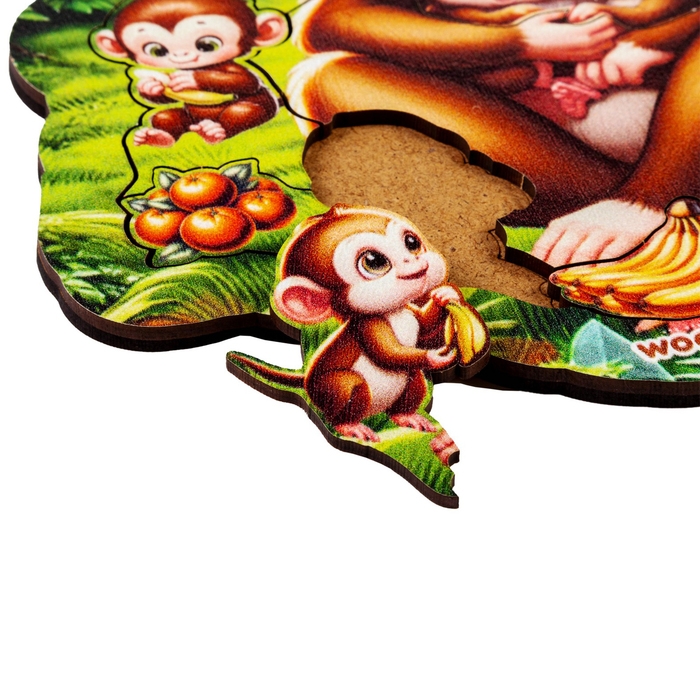 Пазл вкладыш «Обезьянка с малышами», 14 деталей Пазл вкладыш «Обезьянка с малышами», 14 деталей