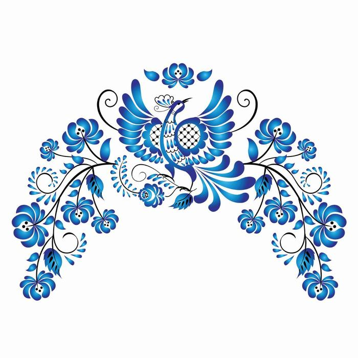 Термотрансфер &laquo;Гжель птица&raquo;, 31,5 х 23,5 см, набор 10 шт.