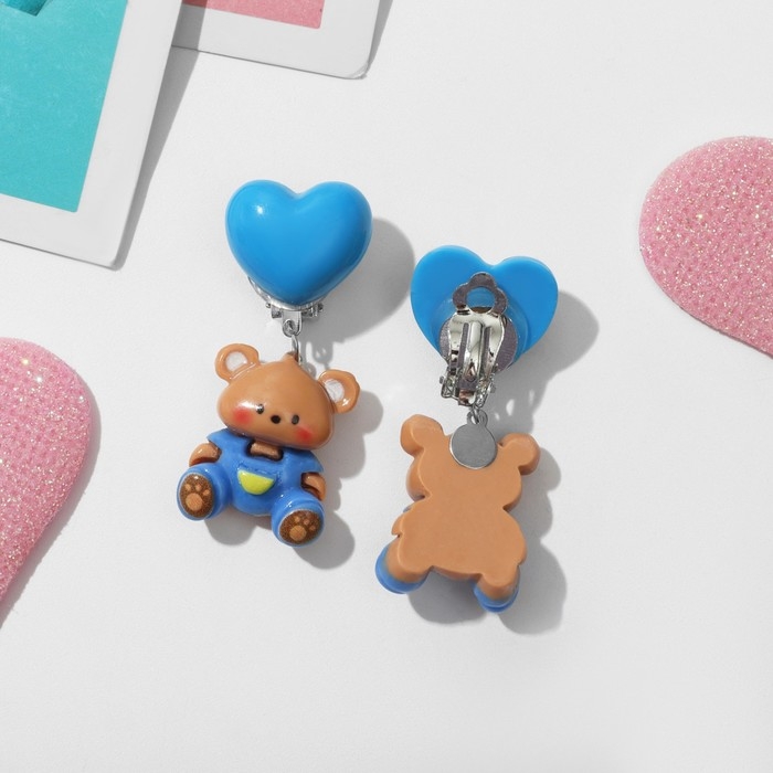 Клипсы детские &laquo;Выбражулька&raquo; животные, медвежата, цветные