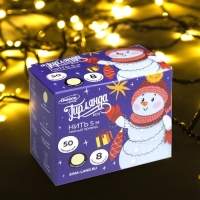 Гирлянда &laquo;Нить&raquo; 5 м, IP20, тёмная нить, 50 LED, свечение тёплое белое, 8 режимов, 220 В