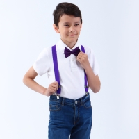 Подтяжки детские &laquo;Выбражулька&raquo;, ширина 2.5 см, бабочка, цвет фиолетовый