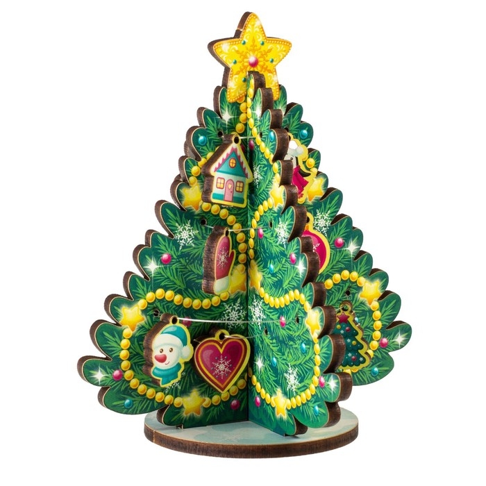 Модель из дерева &laquo;Ёлка сборная. Игрушки ассорти&raquo;