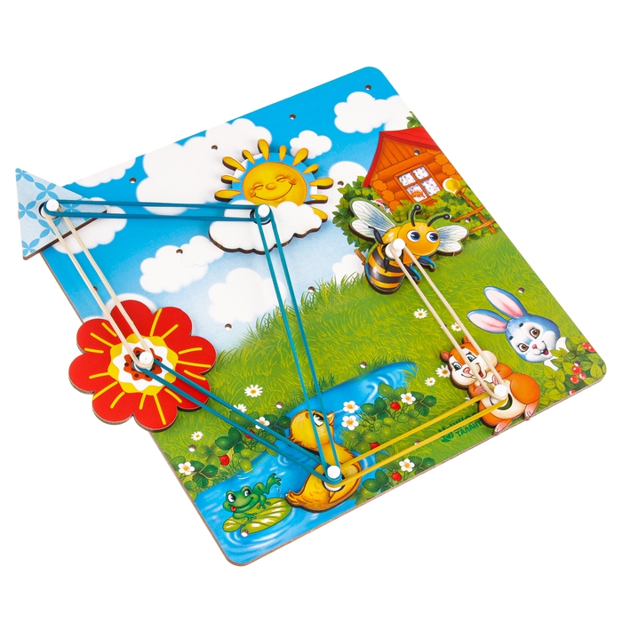 Настольная игра. Геоборд с доп. элементами &laquo;Полянка&raquo; 20х20 см