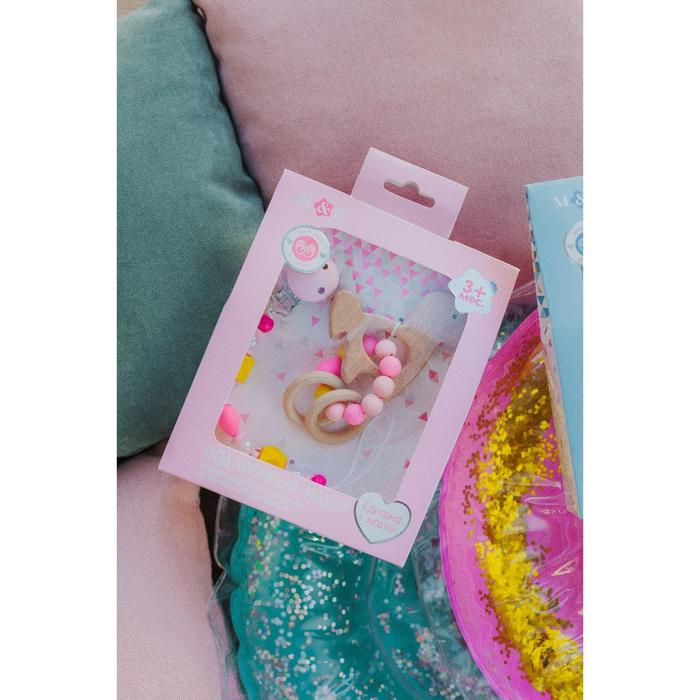 Подарочный набор: Держатель для соски-пустышки и прорезыватель &laquo;Принцесса&raquo;, Mum&Baby