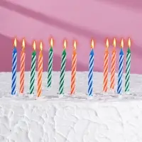 Свечи в торт &laquo;Спираль&raquo;, 8 см, классические, микс