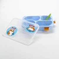 Ланч - бокс с 4 секциями &laquo;До/после обеда&raquo;, 23 х 17 х 5,5 см, голубой