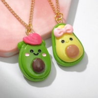 Кулоны неразлучники &laquo;Выбражулька&raquo; авокадо, мальчик и девочка, цветные в золоте