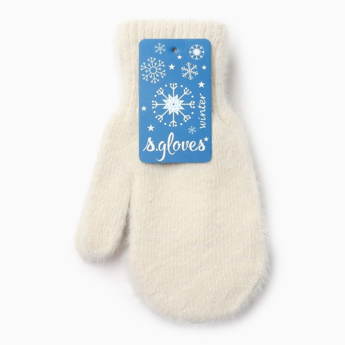 Варежки женские, цвет молочный, размер 20 Варежки женские, цвет молочный, размер 20