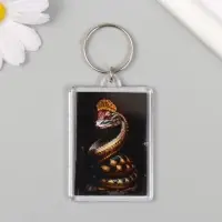Брелок для ключей на кольце &laquo;Змея с короной&raquo;, акрил, 3.5&times;5 см
