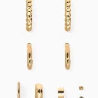 Набор серьги и каффы 9 шт. &laquo;Кольца&raquo; переплетение, цвет золото