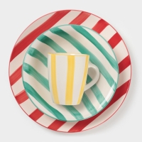 Тарелка глубокая Доляна "Райе" 21см, 21х5, цвет зеленый