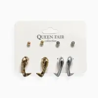 Набор серьги 4 пары &laquo;Сердце&raquo; бусины, цветной