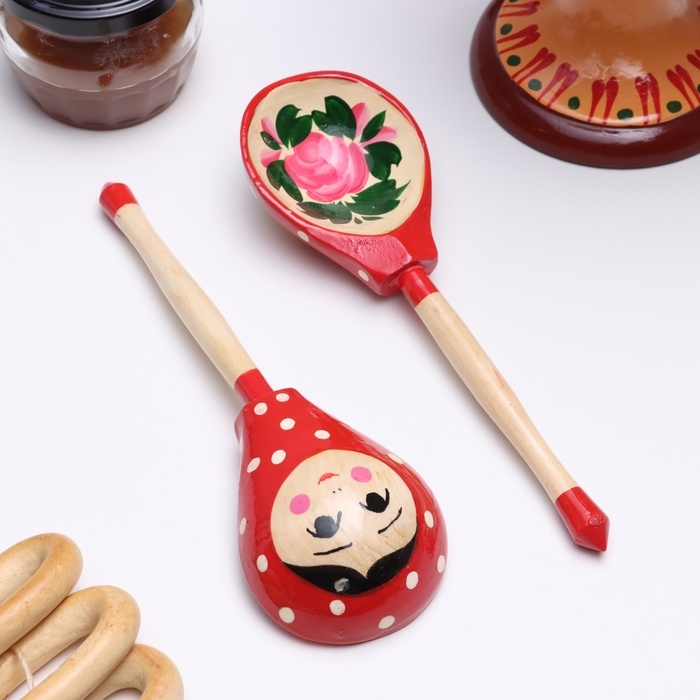 Ложка полубаская  &laquo;Матрёшка&raquo;, 19&times;6 см, микс