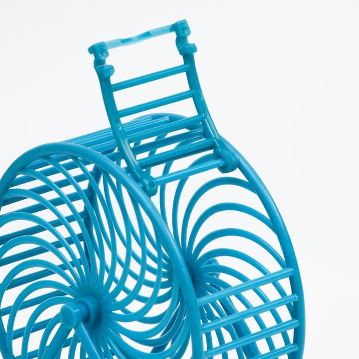 Колесо для грызунов на основании, пластик, 12,5 см, голубое Колесо для грызунов на основании, пластик, 12,5 см, голубое