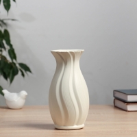 Керамическая ваза для цветов, сухоцветов &laquo;Джаспер&raquo;, настольная, d отв.- 6 см, 19&times;9 см, белый