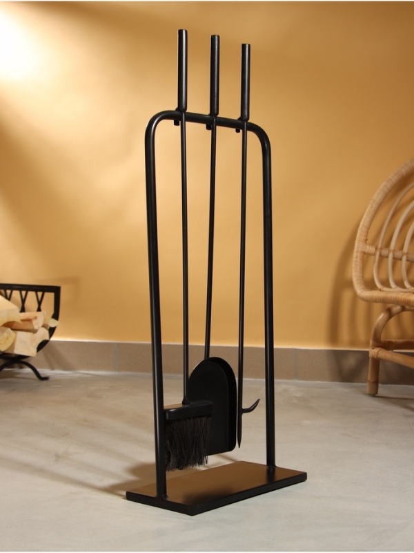 Каминный набор "Угли" сталь, 3 предмета, 30х15х76 см