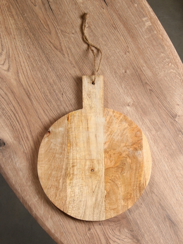 Доска разделочная круглая "Мудрый слон" дерево манго 36х28 см