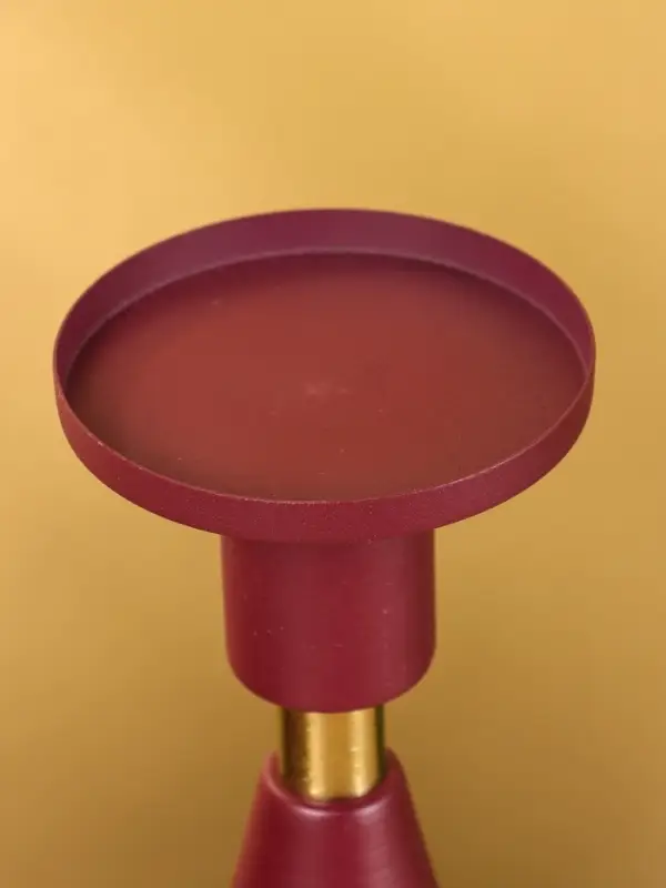 Подсвечник на 1 свечу текстурный "Баклажановый" 10,5х10,5х19,5 см