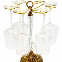 Подставка для бокалов, со стеклом и металлом, на 6 бокалов