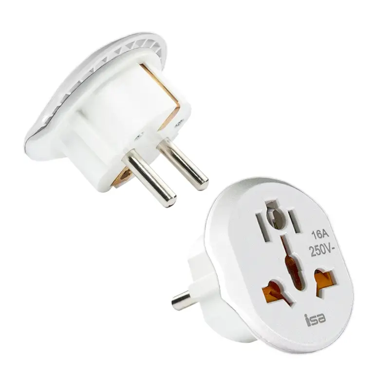 Переходник на все виды розеток ISA AD-01 БЕЛЫЙ (480шт/кор)