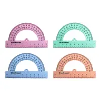 Транспортир 180&deg;/10см, ErichKrause, Pastel Bloom, микс