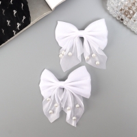 Зажим для волос "Марта" (набор 2 шт) грация, 7,5 см, белый Зажим для волос "Марта" (набор 2 шт) грация, 7,5 см, белый