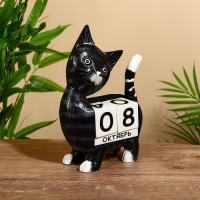 Вечный календарь "Киска" дерево 15х22х6 см