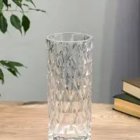 Ваза стекло настольная "Шерри" ромбы, 24,5х10,5 см, прозрачный