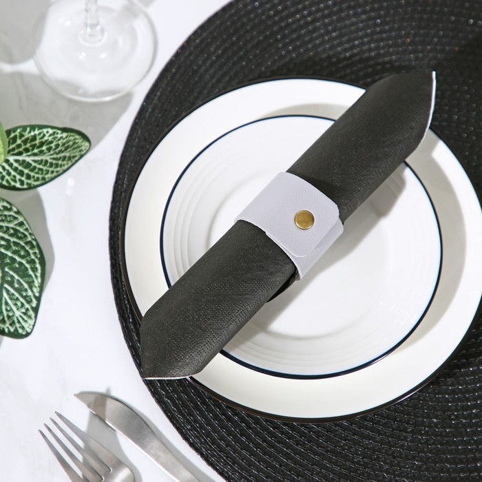 Кольцо для салфеток Доляна &laquo;Елеганс&raquo;, цвет серый