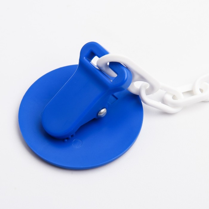 Соска - пустышка латексная классическая &laquo;Маленький джентльмен&raquo;, от 0 мес., с держателем, цвет синий