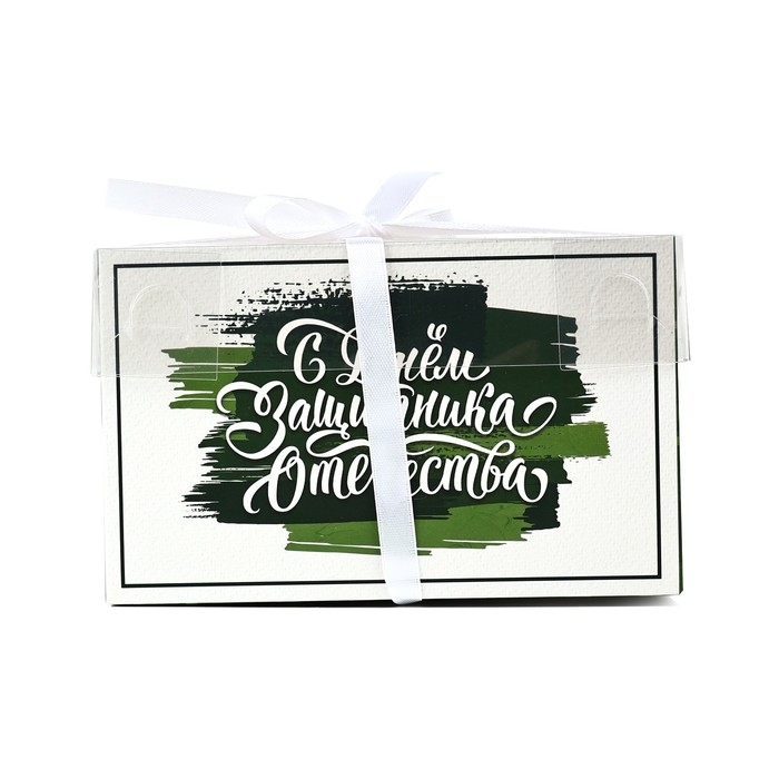 Коробка для капкейка &laquo;23 февраля&raquo;, 16 х 8 х 10 см