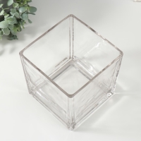 Подсвечник стекло на 1 свечу "Квадратный" прозрачный 15х15х15 см