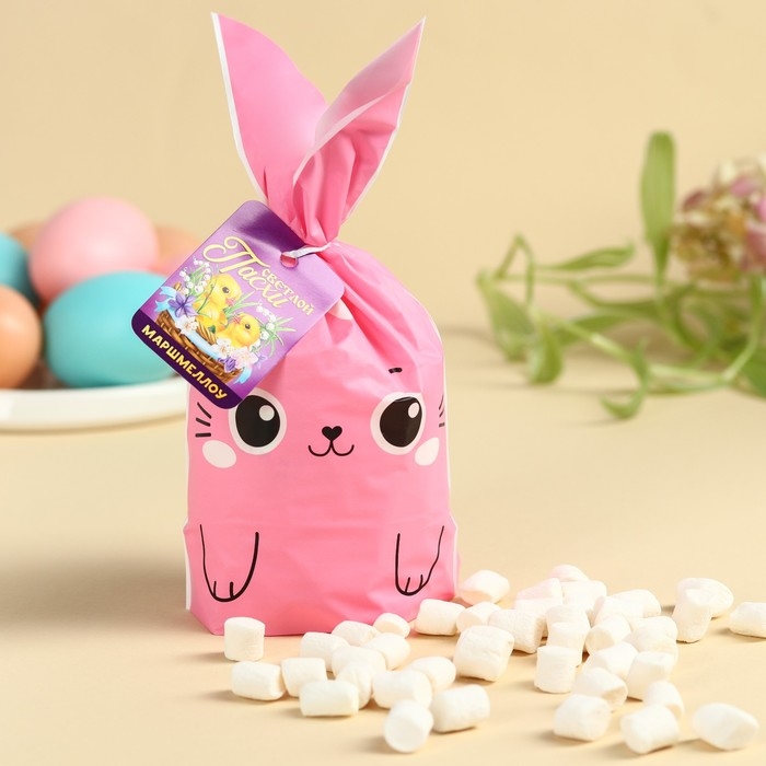 Маршмеллоу в пакете розовый зайка &laquo;Светлой Пасхи&raquo;, 55 г.