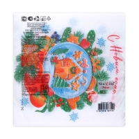 Новогодние салфетки бумажные New Line Fresco &laquo;Снежный шар&raquo; 2 слоя, 33х33 см, 20 шт