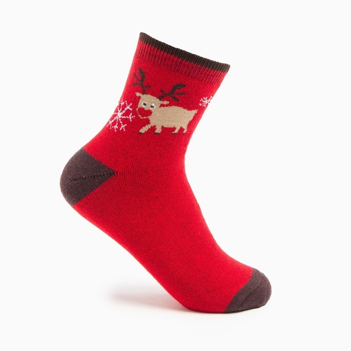 Носки женские махровые, цвет красный, размер 23 Носки женские махровые, цвет красный, размер 23