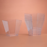 Форма пластиковая одноразовая для фуршета &laquo;Квадрат&raquo;, 200 мл, прозрачная