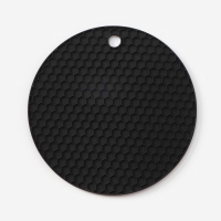 Коврик - подставка под горячее силиконовый, d=140 мм, толщина=3.5 мм, цвет серый