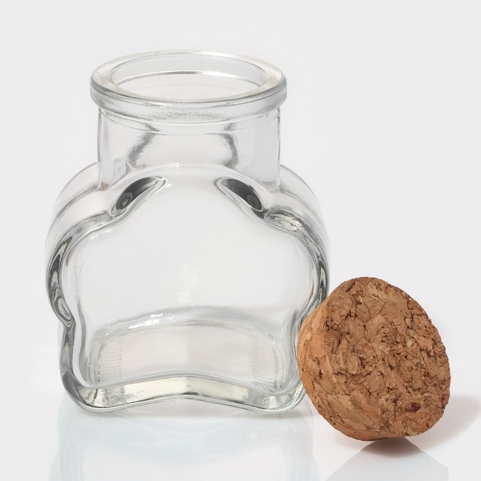 Набор стеклянных баночек для сыпучих продуктов с пробковой крышкой Доляна &laquo;Парфе. Облачко&raquo;, 100 мл, 6,5&times;5&times;7,5 см, 12 шт