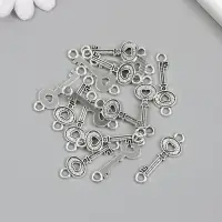 Фурнитура для бижутерии и украшений, коннектор металл 2 ушка &laquo;Ключик с сердечком&raquo;, 3.5&times;1.2 см