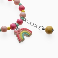 Браслет детский "Выбражулька" бусина на цепочке и радуга, цветной