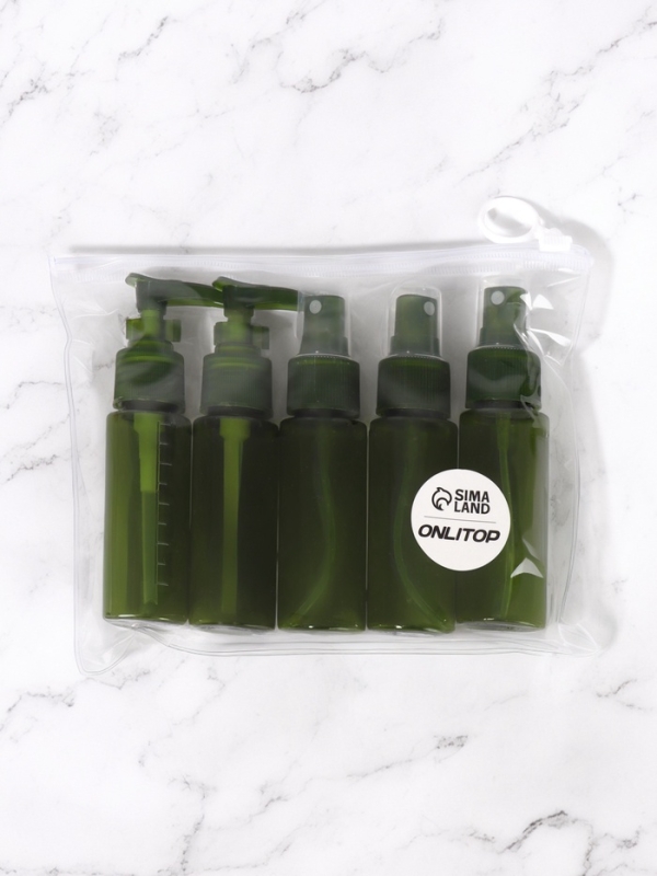 Набор для хранения, в чехле, 6 предметов, с разметкой, цвет зелёный