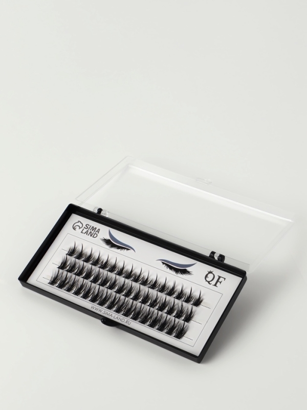 Ресницы накладные пучки АНИМЕ 10/12/14мм нейлон черный п/короб QF